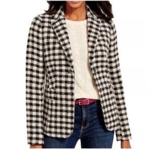 NEW! Talbots Confetti Wool Blend Black and White Checkered Tweed Blazer. 16P.
